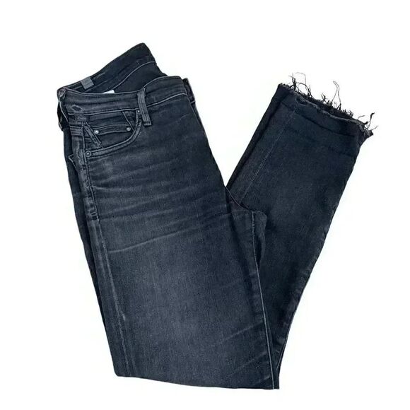 Citizens of Humanity Rocket Crop High Rise Skinny Black Denim Jeans SZ 25 # 1040 - Picture 6 of 14